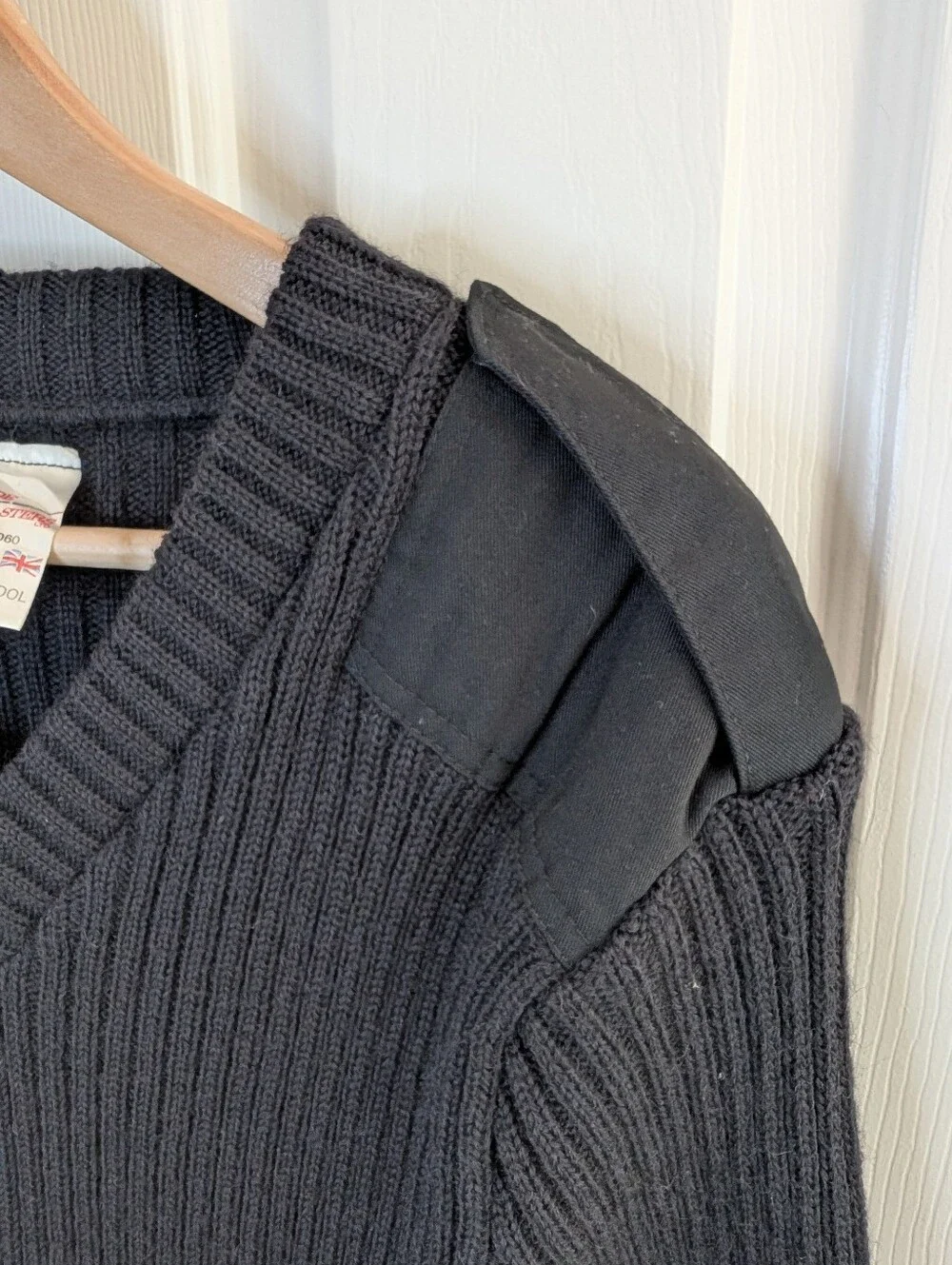 Brigade Quartermasters Woolly Pully Ribbed Sweater Black 44 (L)